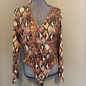 Snakeskin Pattern Body Suit Size L